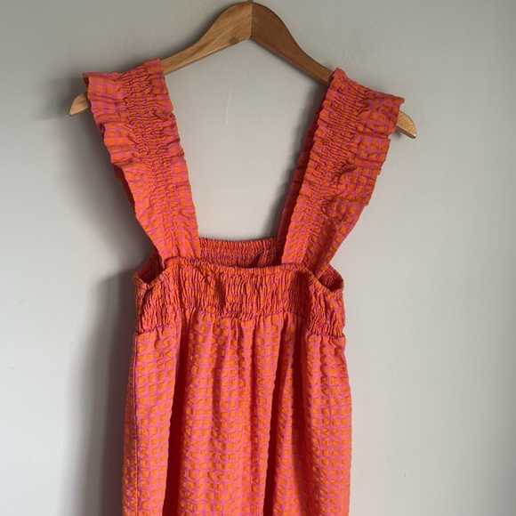 Nobody’s Child Pink & Orange Smock Maya Midi Dress - Picture 7 of 13